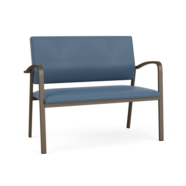 Lesro Newport 2 Seat Tandem Seating Metal Frame No Center Arms, Bronze, MD Titan Upholstery NP1501 - main